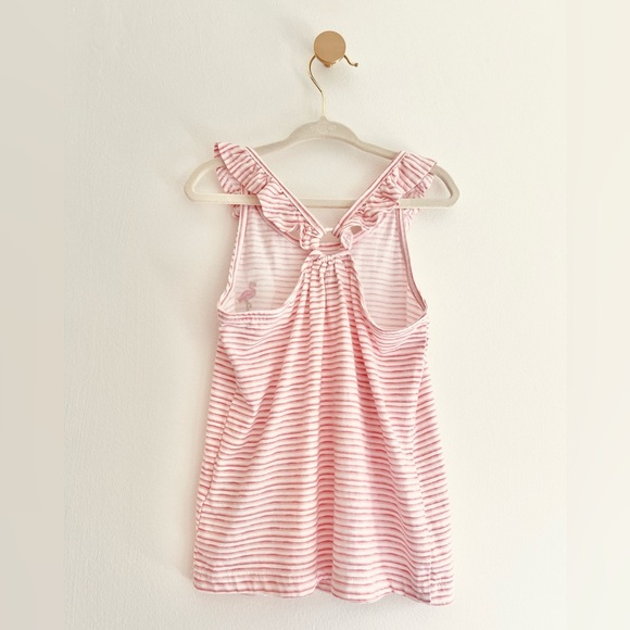 Carter's Pink and White Striped Ruffle Neck Tank Top Toddler Girls 5T - Picture 5 of 6